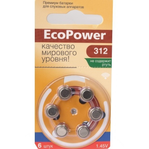 Изображение Батарейки Ecopower 312 (6 шт/уп)