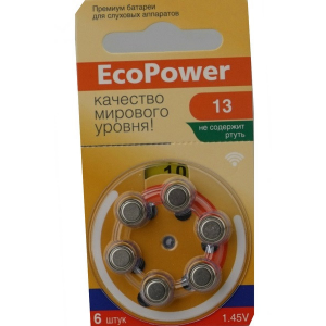 доп. изображение Батарейки Ecopower 13 (6 шт/уп) СНЯТ